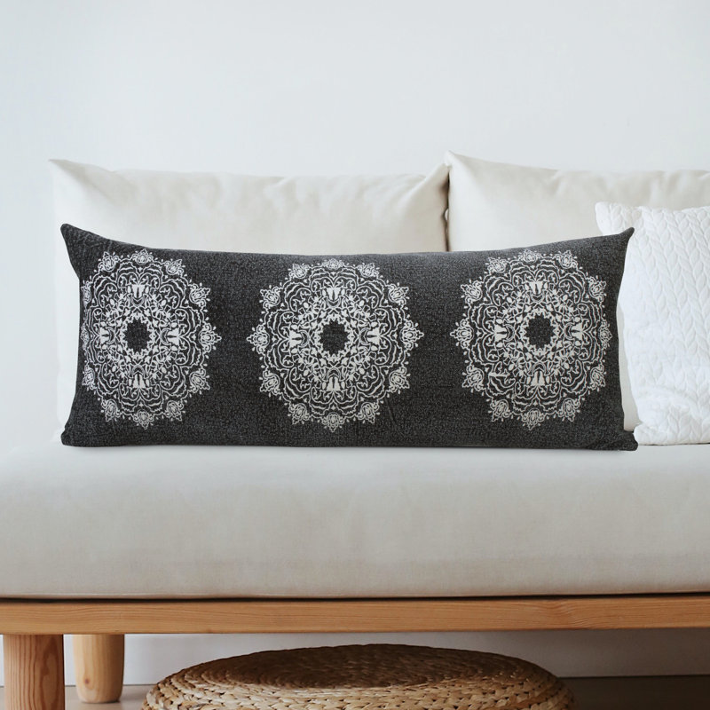 Coussin Mandala, Noir, Polyester