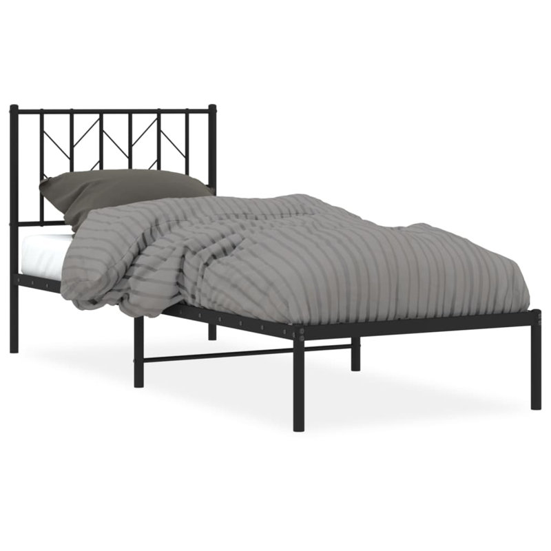 Metal Bed, 80 x 200 cm, Black