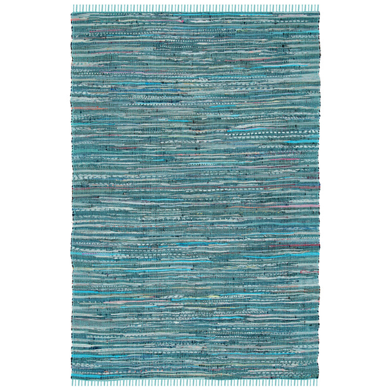 Tapis rayé en coton tissé à la main Fales Rag, Rectangle 5 pi x 8 pi