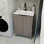Ensemble de meuble-lavabo avec armoire et plateau en résine-615696564