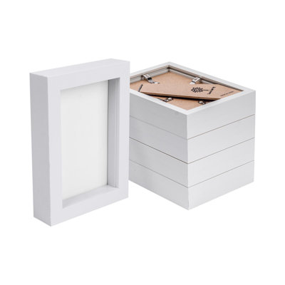 Nicola Spring - 3D Box Photo Frames - 4" x 6" - White