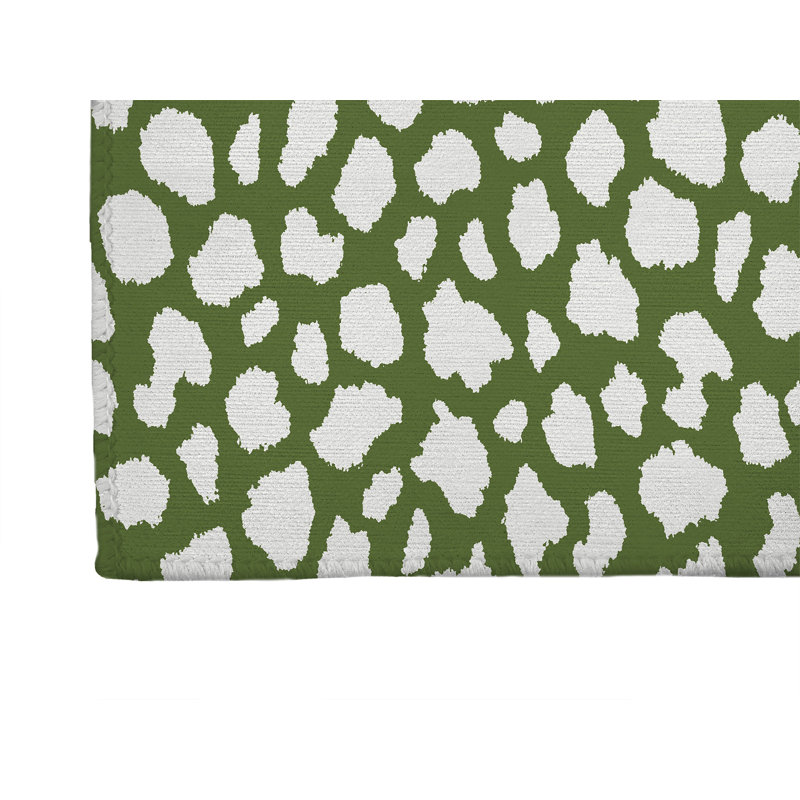 Tapis de cuisine à profil bas Animal Spot, Rectangle 5 pi x 7 pi, Vert olive