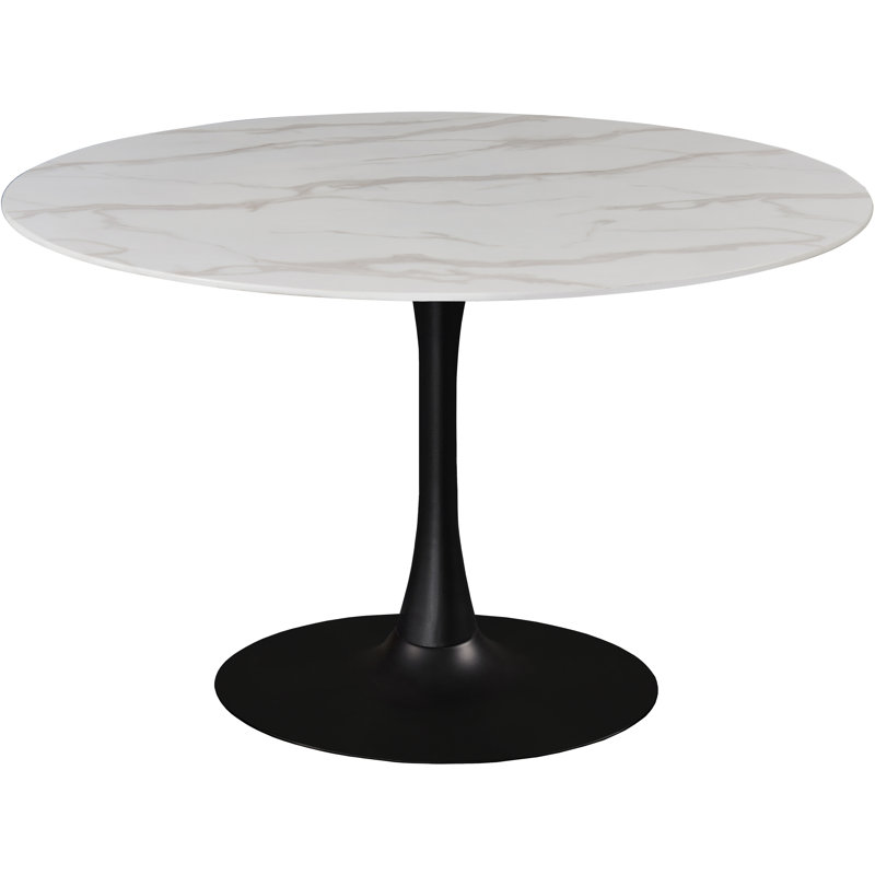 Table de salle à manger Holly Sevinc, Noir mat, L 48 po x L 48 po