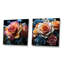 «Rainy Rose Burst Of Rainbow Colors», ensemble de 2 collages carrés floraux-1080515883-1080515877