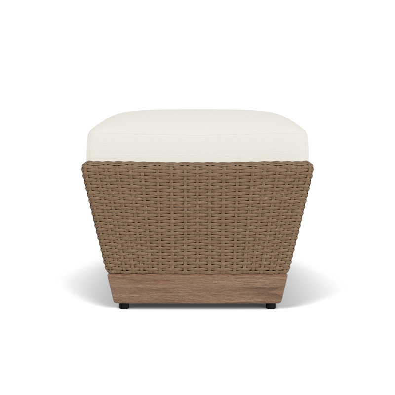 Charisma Rectangle Outdoor Ottoman Patio Ottoman, Sailcloth Salt