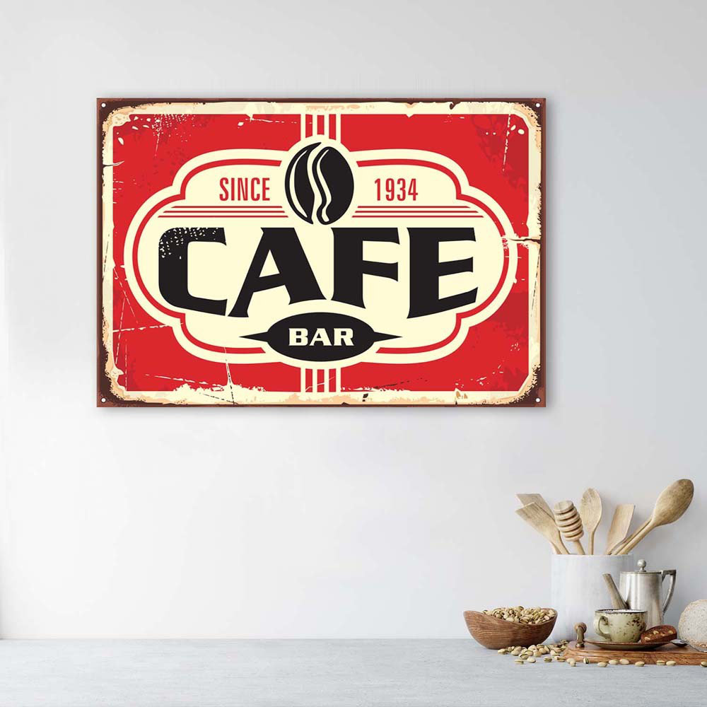 Leinwandbild Retro Poster Sign Cafe