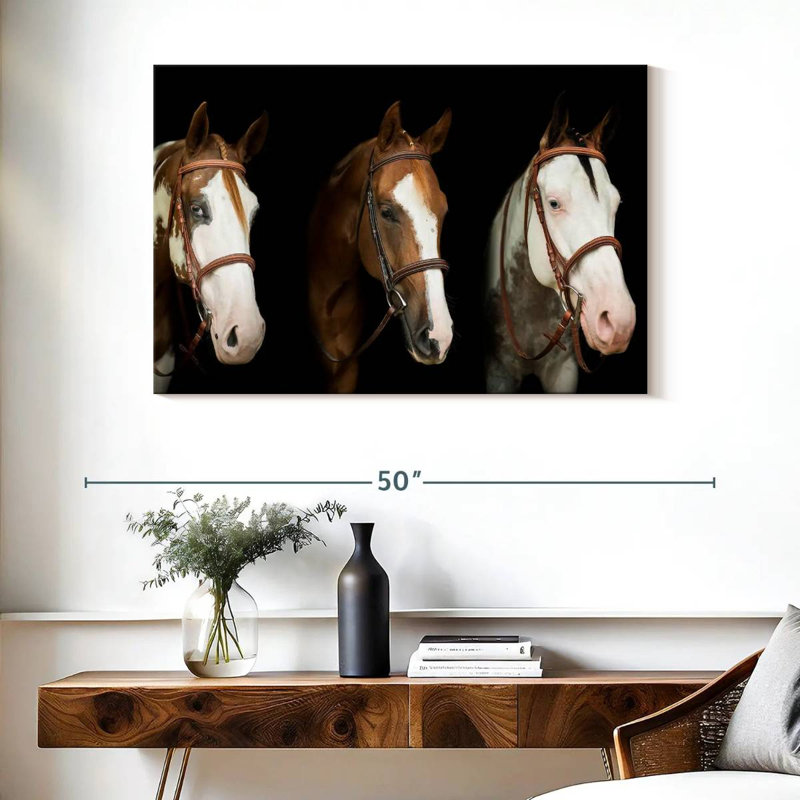 Chevaux peints américains Brampt, H 26 po x l 39 po
