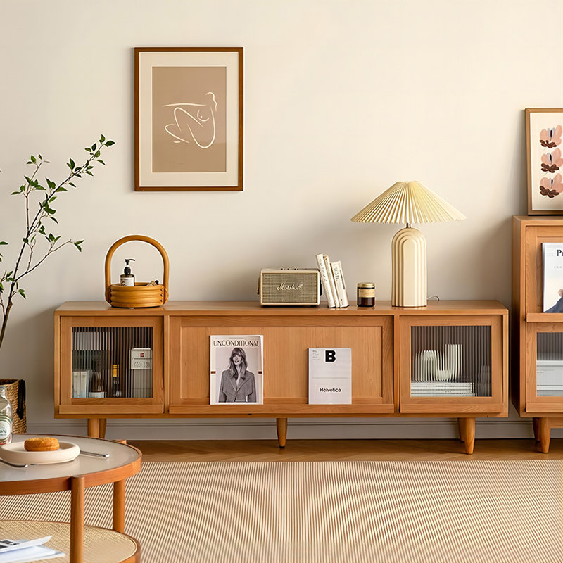 Meuble télé Nordic Style, 22.8"H x 55"L x 59.1"W