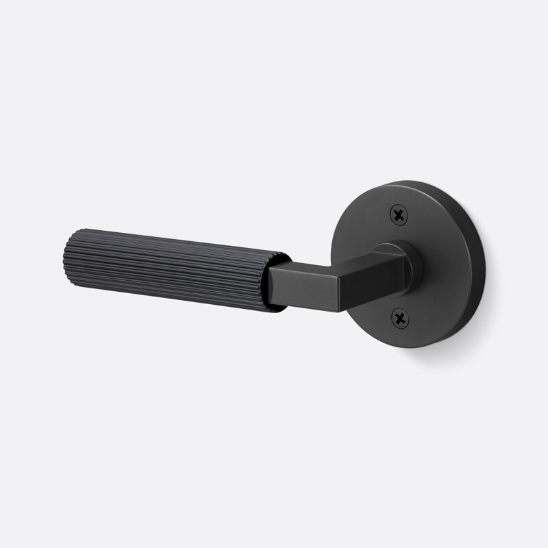 Levanto Round Dummy Rosette, Straight Knurled Grip, Flat Black