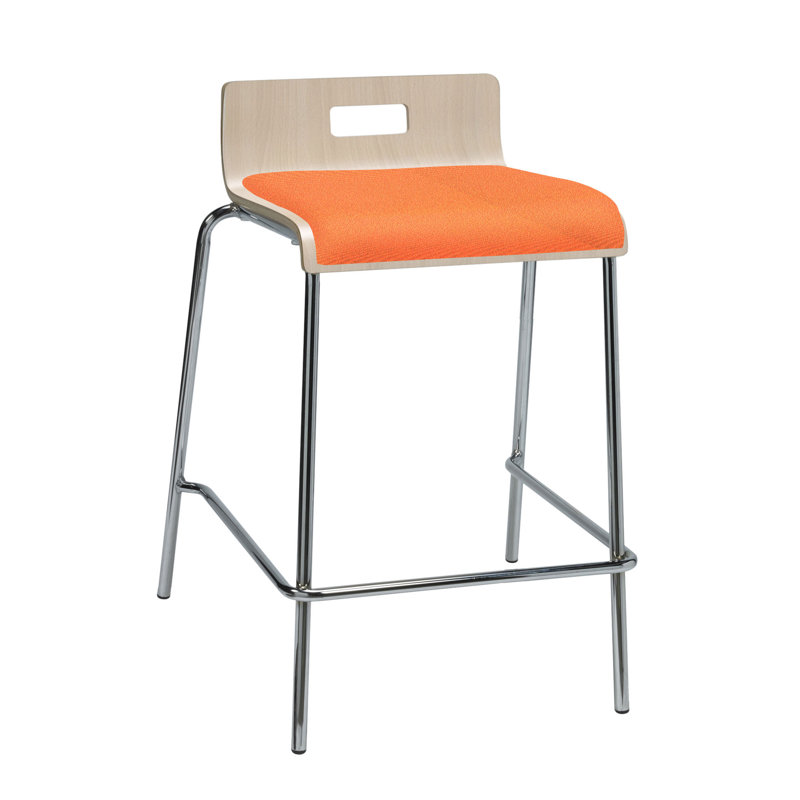 Jive Stool, Tuxedo Fabric, White Back, Counter Stool (25” Seat Height)