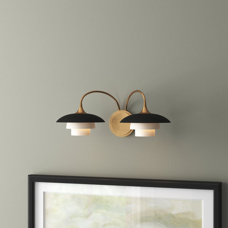 Steel Armed Sconce, Aged Brass