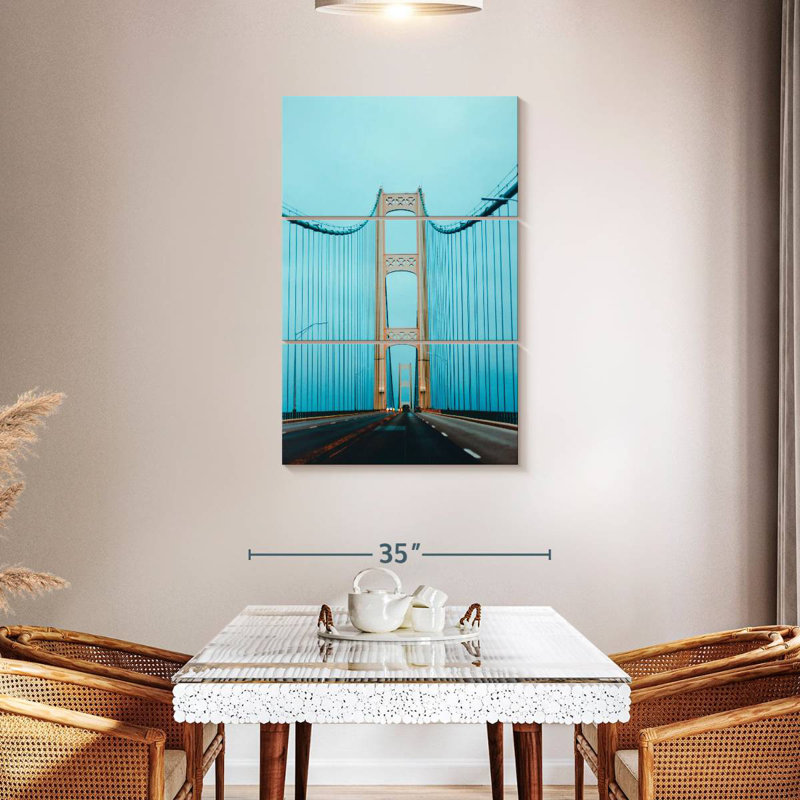 Lilie Blue Mackinac Bridge, 45" H x 28" W
