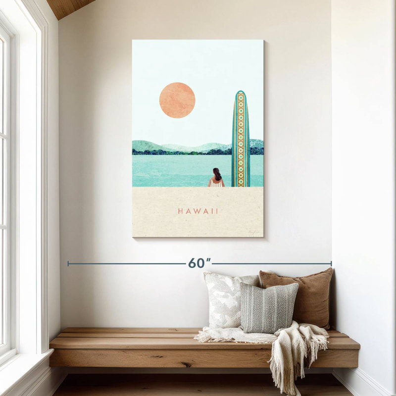 Affiche de voyage rétro Aime Hawaii Surf, H 45 po x l 30 po