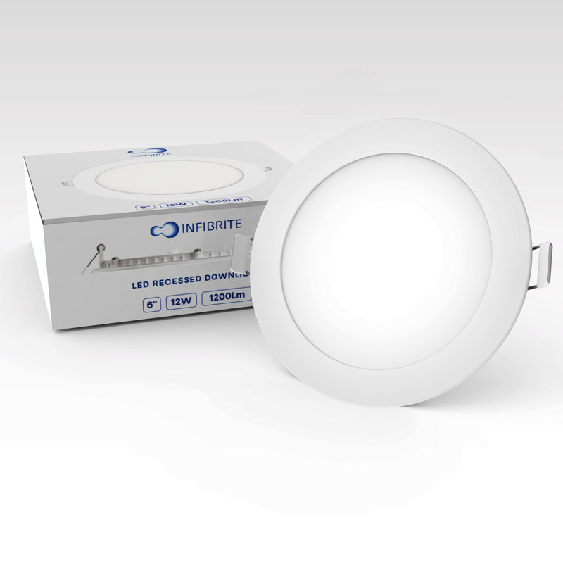 6" Canless Recessed LED, 12W, 5CCT Selectable, 0-10V Dimmable, 120-277V
