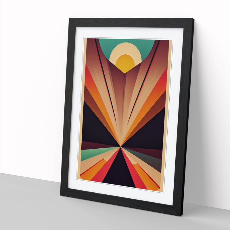 Deco Sunrise - Single Picture Frame Print, Black Framed, 34cm H x 25cm W