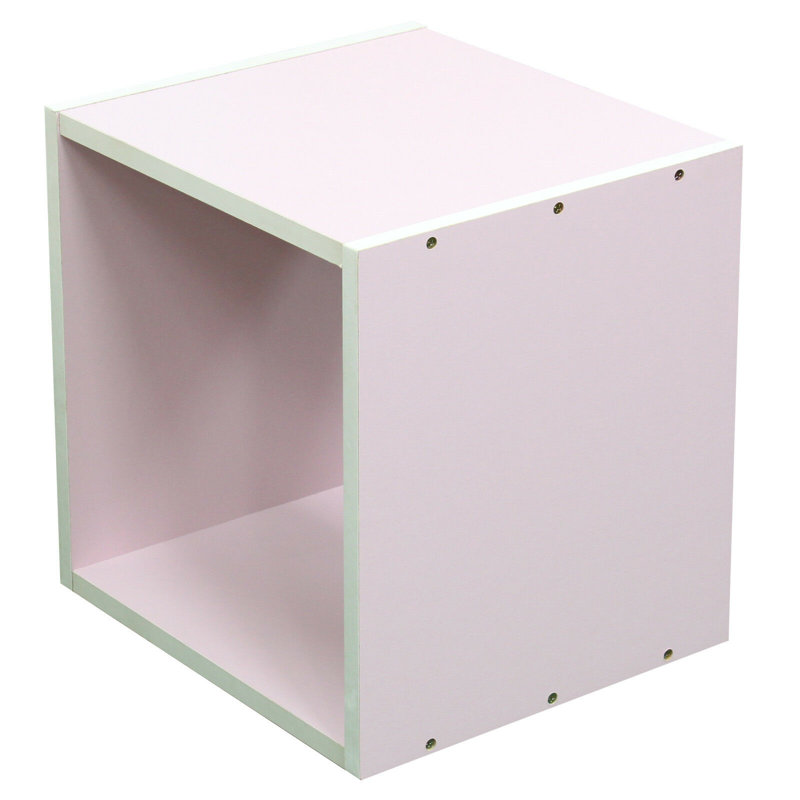 Tribble 35cm H x 35cm W Wood Cube Bookcase, Pink