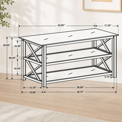 Deep Merlot Console Table with 2-shelf