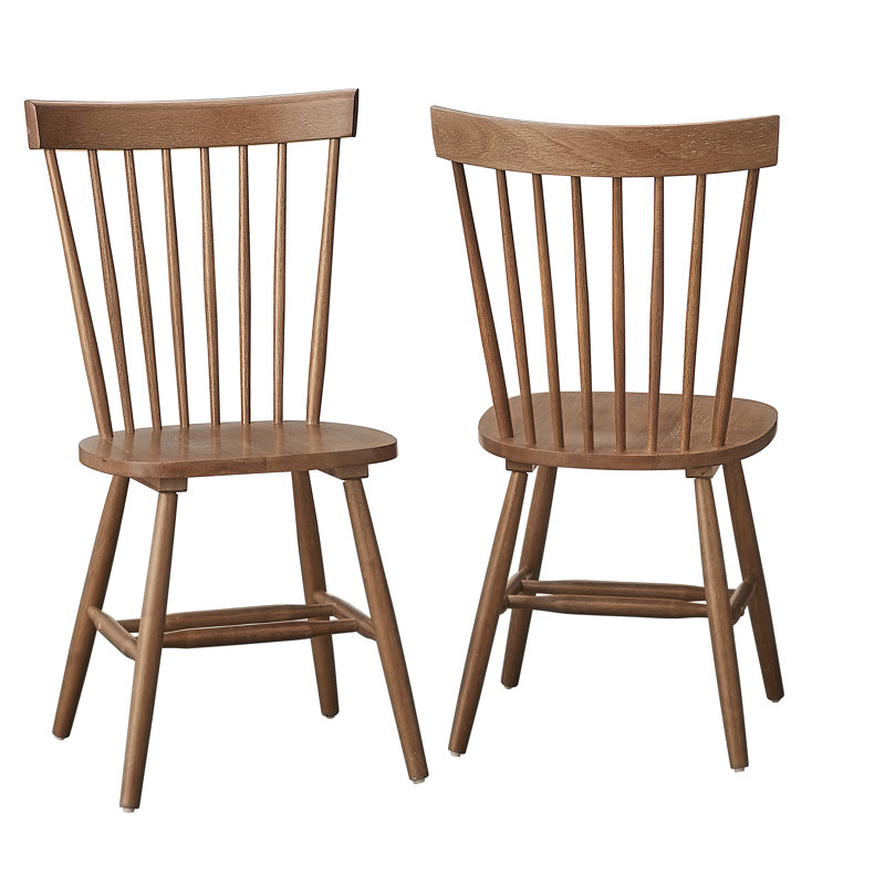 Aulii Solid Wood Slat Back Dining Chair, Driftwood