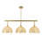 Ambrus 3-Light Handwoven Rattan Floral Linear Pendant, Coastal Cottage Kitchen Island Light