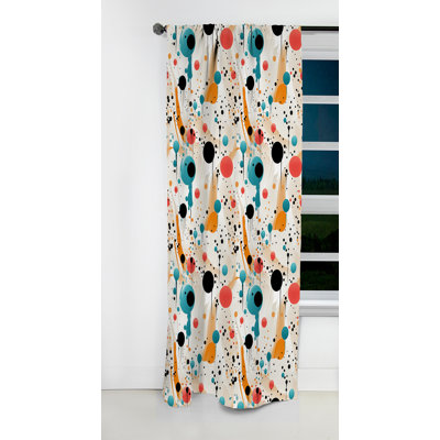 Rideau occultant en velours à motif géométrique Fashion - jaune et bleu - 1 panneau