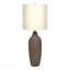 Lampe de table - H 27 po, matériau céramique gris, abat-jour beige