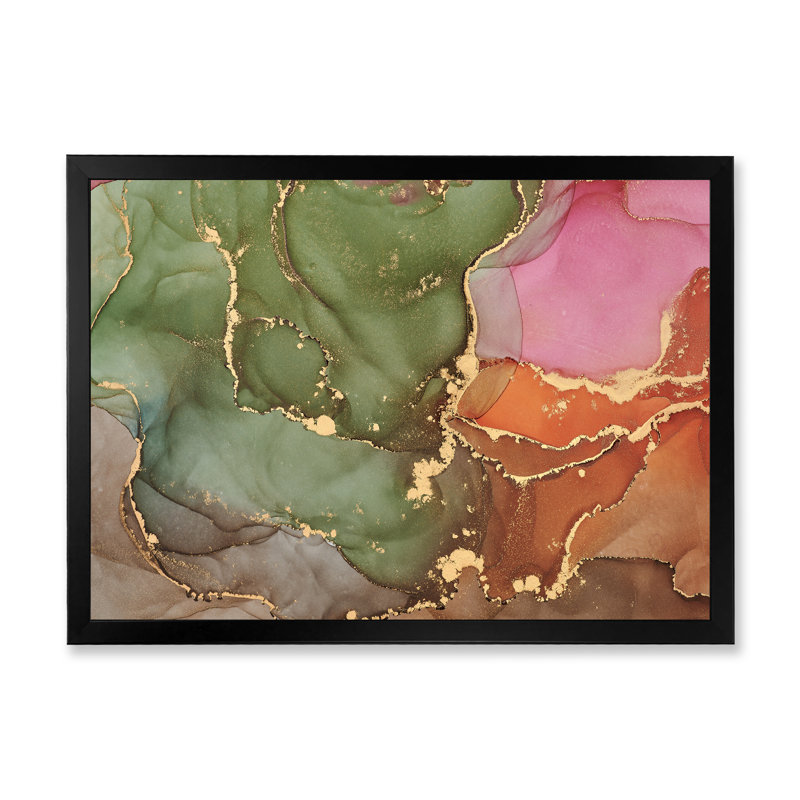 «Mauve et vert», reproduction d'art sur toile, H 34 po x l 44 po x P 1,5 po, Cadre noir