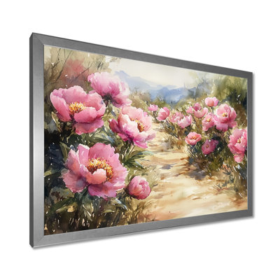 Peonies Along The Dirt Path V - Floral Oversized Canvas Prints
