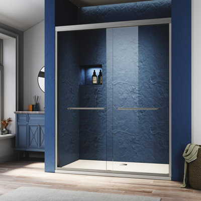 Porte de douche en verre x P 72 po H, porte de douche semi-réglable sans cadre
