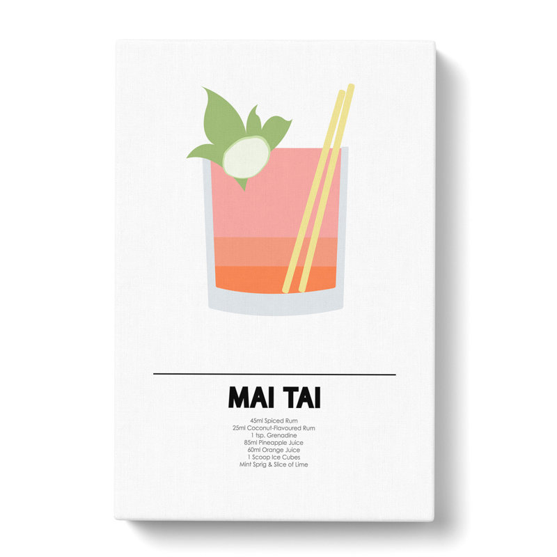 Mai Tai Cocktail - Wrapped Canvas, 50cm H x 35cm W x 3cm D