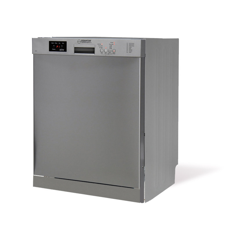 Equator 24 in Dishwasher 14 pl SANITIZE 150F Water 3.4g Quiet 51 dB 120V E-Star , Stainless