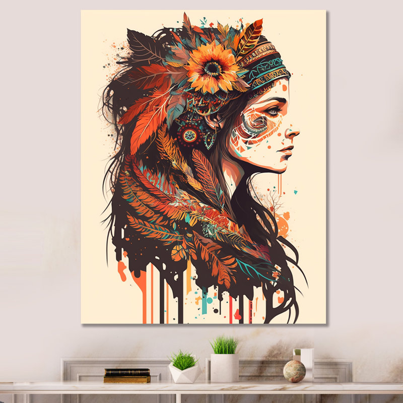 Crivello, portrait d'une femme bohémienne III sur toile, H 32 po x l 24 po x P 1 po, Toile tendue