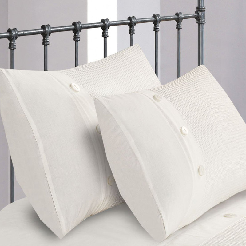 Amrah Polyester Solid Colour Duvet Cover Set, King Duvet Cover Set, White