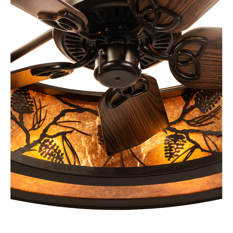 56" Wide Whispering Pines Chandel-Air, Oil Rubbed Bronze, 9.5" H x 44" W x 44" D