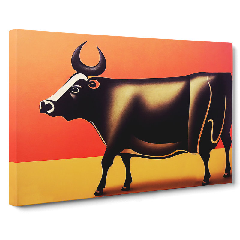 Dashing Cow - Wrapped Canvas, 50cm H x 76cm W x 3cm D