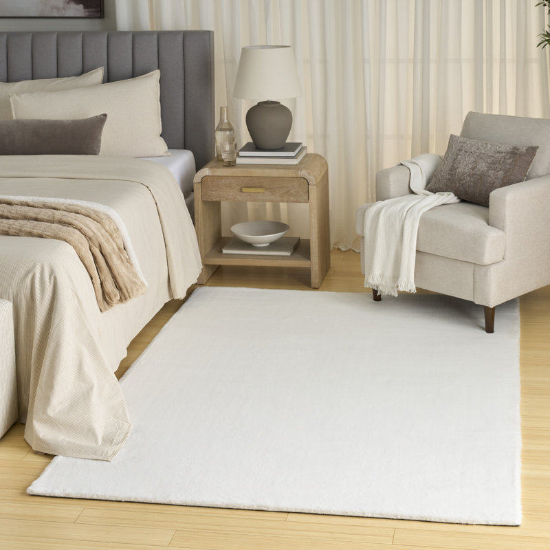 Tapis d'intérieur blanc Maselli, Rectangle 7 pi 6 po x 9 pi 6 po