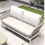 Banc en bois d'acacia Chukudeni avec coussins