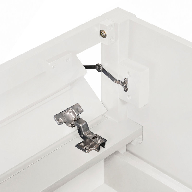 Meuble-lavabo avec lavabo supérieur, meuble-lavabo moderne avec 2 tiroirs, meuble-lavabo simple, Blanc