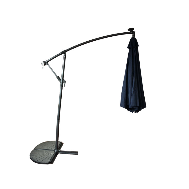 Parasol en porte-à-faux lumineux 9 pi 7 po Fernville, Bleu marine