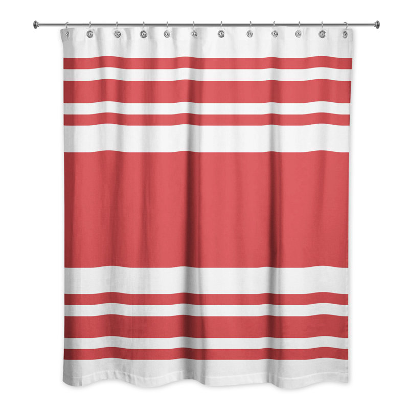 Rideau de douche Hylan, Rouge rayé 2