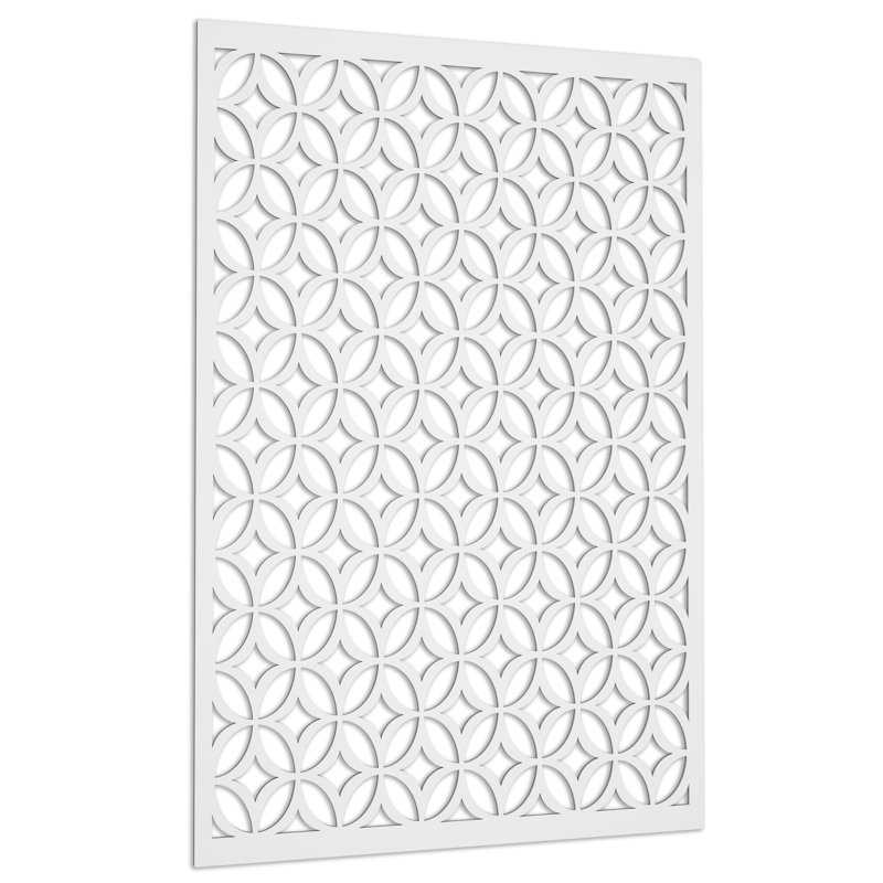 48'' x 32'' Moors Ellipses Vinyl Privacy Screen, White
