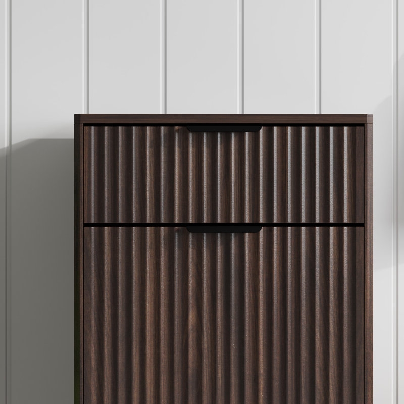 Armoire à ordures inclinable 10 gallons, Noyer