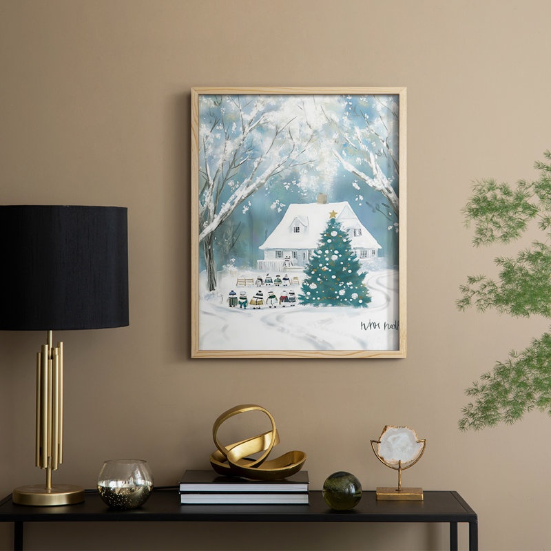 «Christmas Holiday Art DCCDXLI», reproduction d'art encadrée - bois massif, Naturel, H 21 po x l 17 po