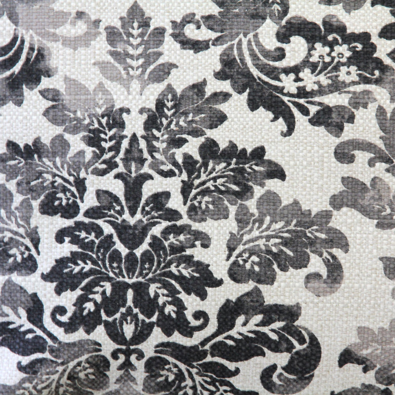 Calliope Gray Damask Pattern Throw Pillow 12x20, Gray