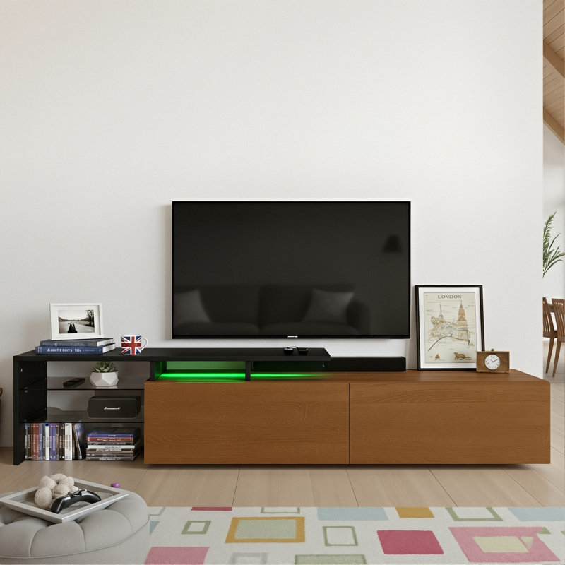 Unfinished TV Stand for TVs up to 75", Brown Wood