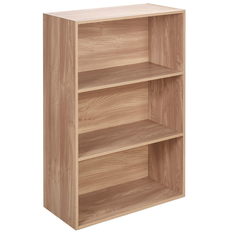 Yuliana 90cm H x 60cm W Wood Standard Bookcase, Oak