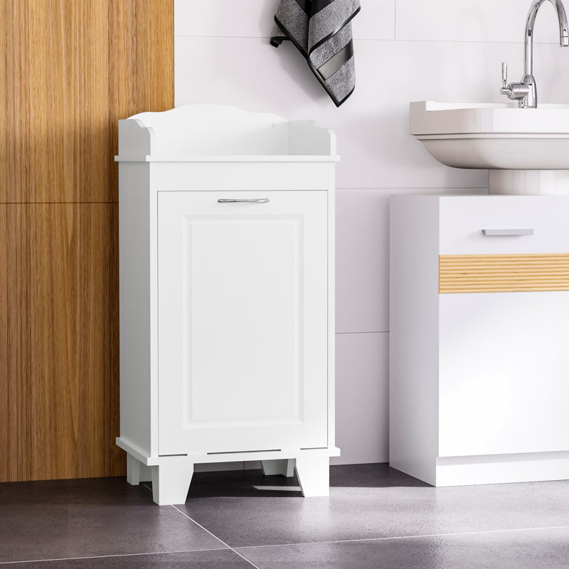 Panier d'organisation de salle de bain inclinable 31 po, armoire de rangement blanche, rangement supplémentaire, maximise les coins inutilisés, panier de rangement stable et stable, avec une capacité de poids de 66 lb