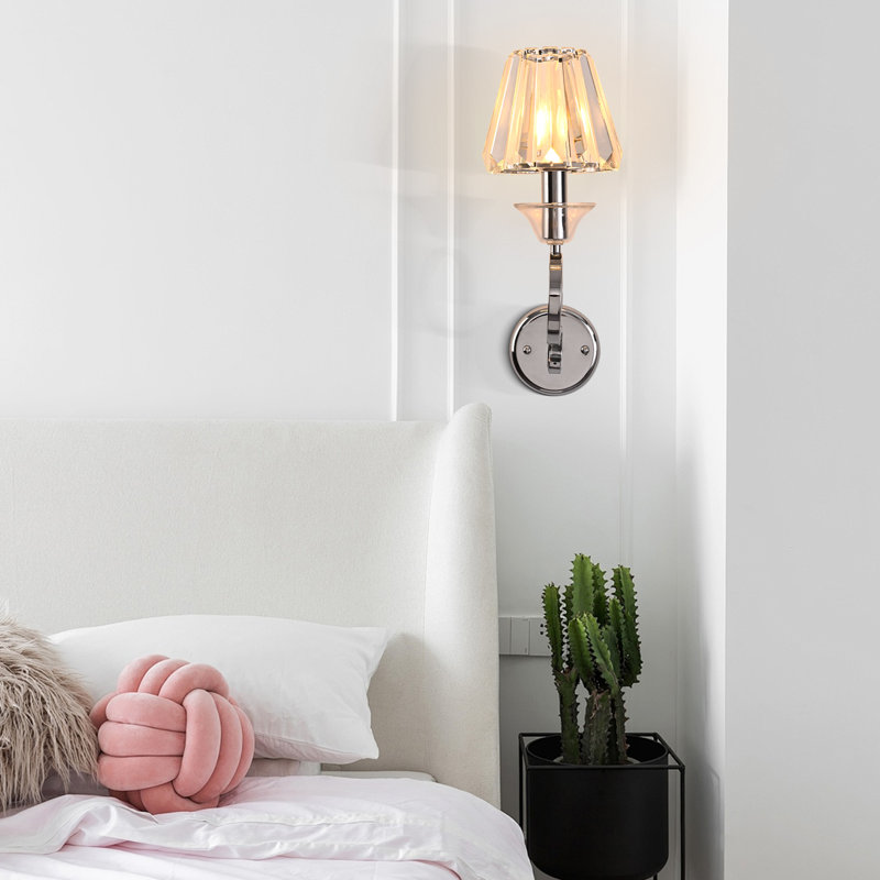 Modern Crystal Wall Sconces, Vintage Wall Mounted Lamp, Indoor 1-Light Wall Lamp For Hallway Living Room, Chrome
