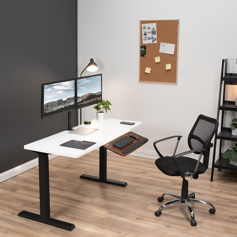 Dark Wood Adjustable Ergonomic Keyboard and Mouse Tray