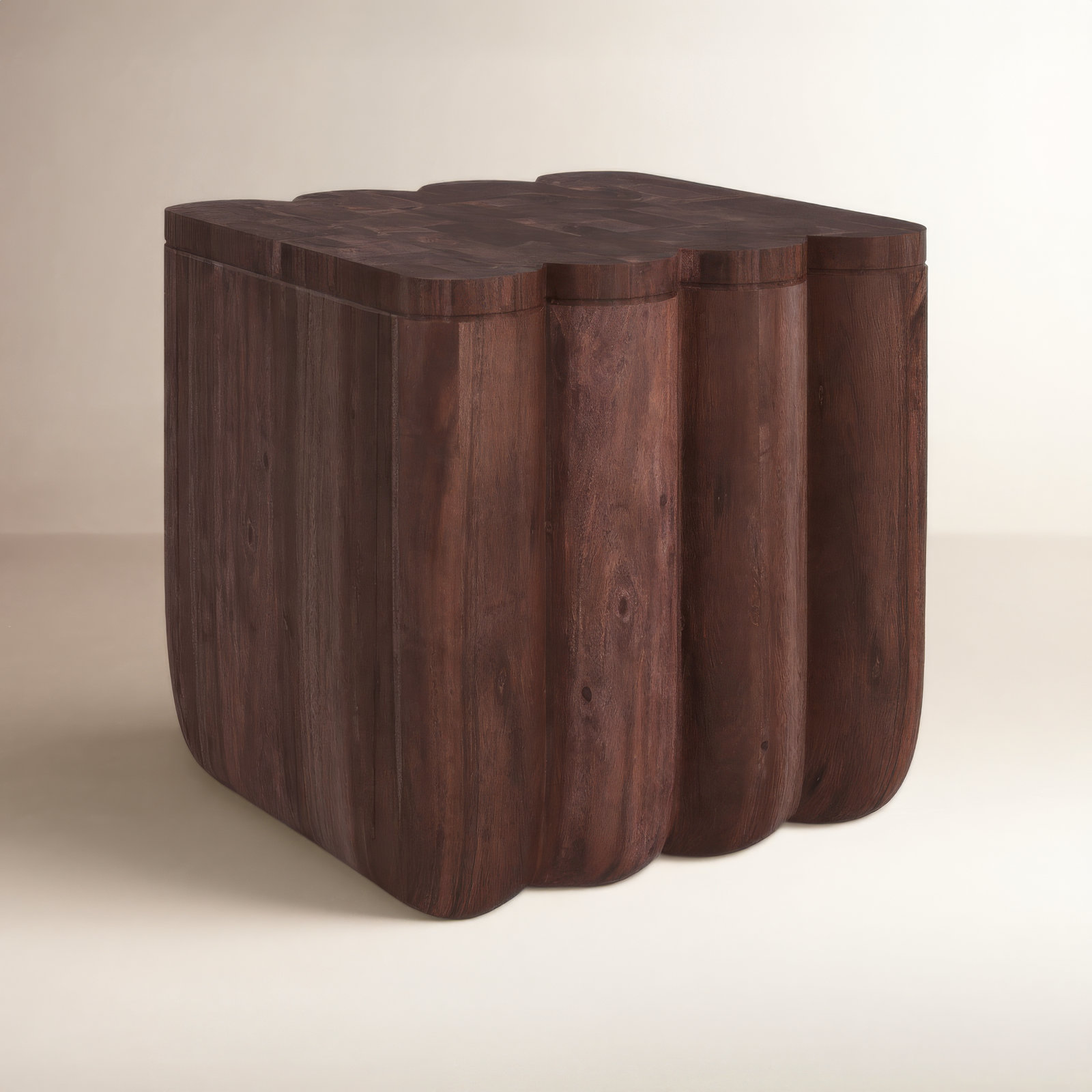 Arine Solid Wood End Table, Brown