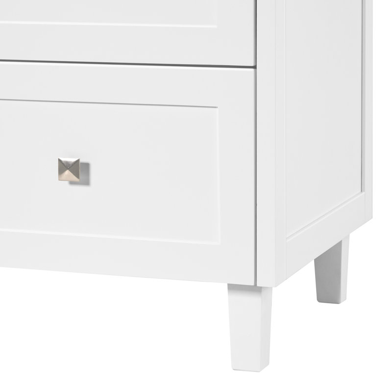 ARIEL Monroe 48 Single Sink Bathroom Vanity with Carrara Quartz Top, White, 66" - 67", Italian Carrara Marble